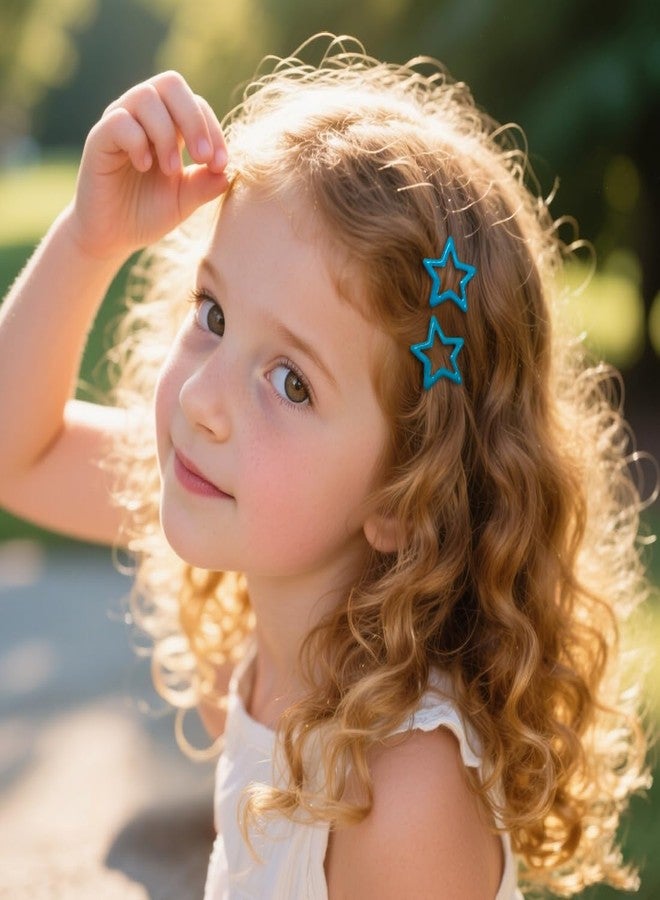 ايلان مجموعة إيلان من 64 قطعة من مشابك الشعر الصغيرة على شكل نجمة للنساء والفتيات، مشابك شعر لطيفة للنساء ذوات الشعر الناعم والخفيف (أزرق داكن) - Image 4